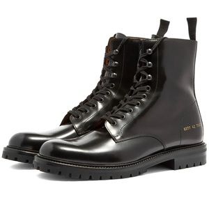 NWOT Woman by Common Projects Combat Boot in Black